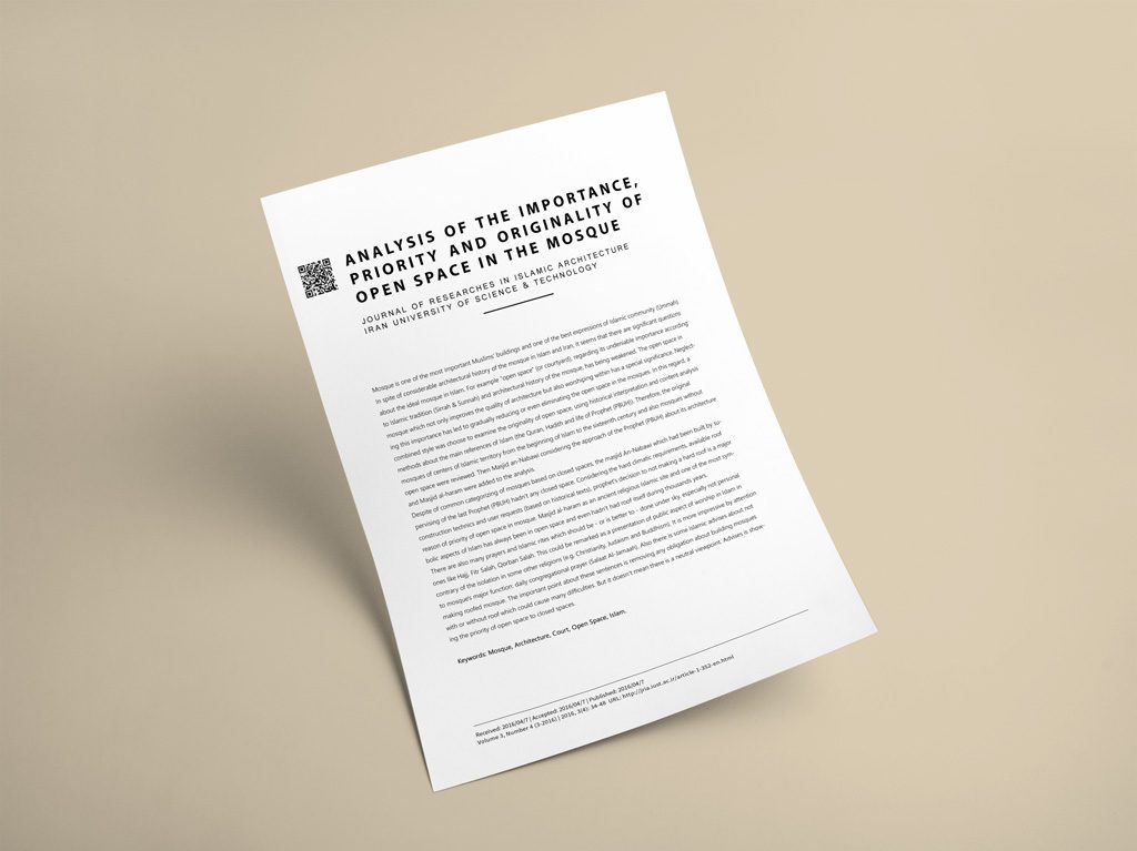 Analysis of the Importance, Priority and Originality of Open Space in the Mosque architecture