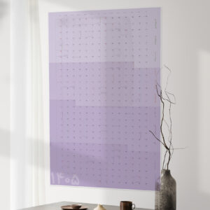 تقویم دیواری تک صفحه 1405 وایت بردی پلنر عرشدیس مدل بنفش