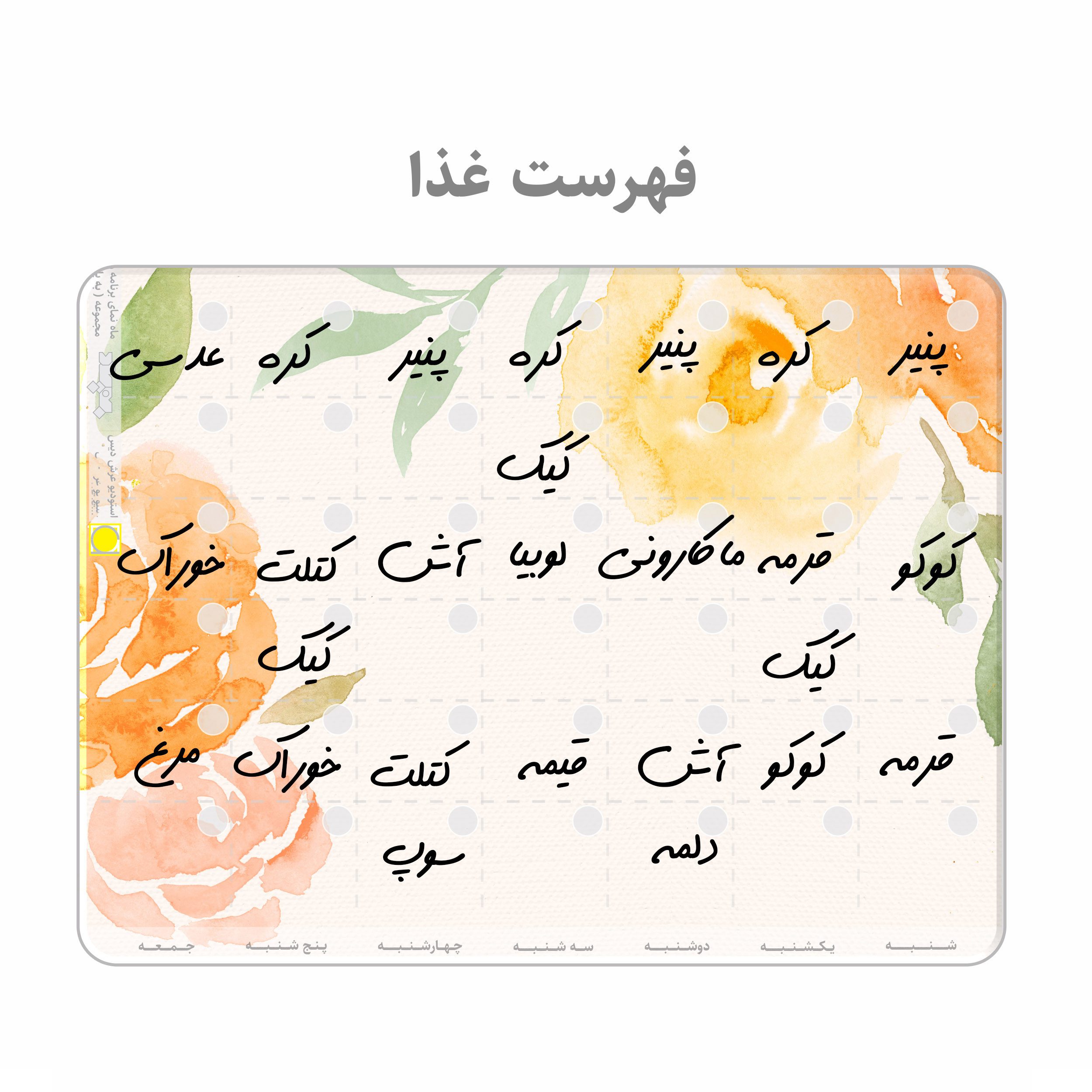 برنامه ریز پلنر یخچالی وایت برد عرش دیس