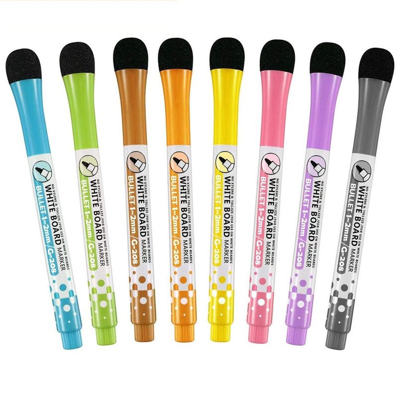 ماژیک وایت برد آهنربایی پاک کن دار جکسین GXIN بسته 8 رنگ