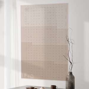 تقویم دیواری تک صفحه 1405 وایت بردی پلنر عرشدیس مدل نسکافه ای